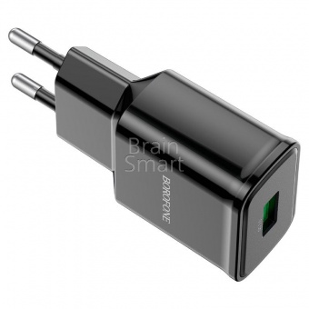 СЗУ Borofone BA59A 1USB (3,0A/QC3,0/18W) + кабель Micro Черный* - фото, изображение, картинка