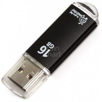 USB 2.0 Флеш-накопитель 16GB SmartBuy V-Cut Черный - фото, изображение, картинка