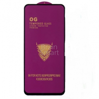 Стекло тех.упак. OG Purple Xiaomi Redmi Note 9S/9 Pro/10 Pro/POCO X3/F3/Pro/Mi 10/10T Lite Черный - фото, изображение, картинка