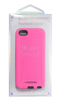 Накладка силиконовая Motomo полоски iPhone 5/5S/SE Розовый - фото, изображение, картинка
