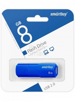 USB 2.0 Флеш-накопитель 8GB SmartBuy Clue Синий - фото, изображение, картинка