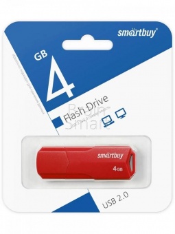 USB 2.0 Флеш-накопитель 4GB SmartBuy Clue Красный - фото, изображение, картинка