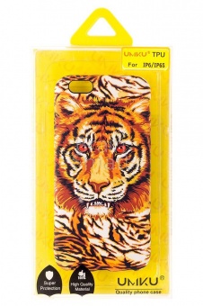 Накладка силиконовая Umku iPhone 6/6S Тигр (3) - фото, изображение, картинка