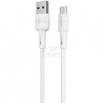 USB кабель Micro Borofone BX30 Silicone (1м) Белый - фото, изображение, картинка