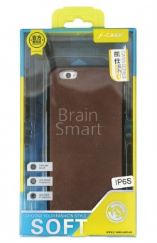 Накладка силиконовая J-Case Catis Series под кожу iPhone 6/6S Св. Коричневый - фото, изображение, картинка