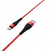 USB кабель Type-C Borofone BX32 Nylon 3,0A (1м) Красный* - фото, изображение, картинка