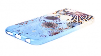 Накладка силиконовая с рисунком iPhone 6 Салют Синий - фото, изображение, картинка
