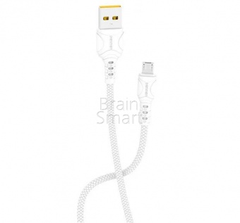 USB кабель Micro Denmen D06V (1м/2.4A) Белый - фото, изображение, картинка