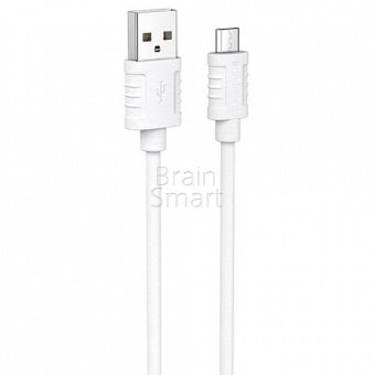 USB кабель Micro Borofone BX52 Airy Silicone (1м) Белый - фото, изображение, картинка