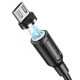 USB кабель Micro Magnetic Borofone BX41 Amiable (1,2м/2,4A) Черный - фото, изображение, картинка