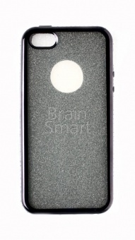 Накладка силиконовая Песок со стразами iPhone 5/5S/SE Серый - фото, изображение, картинка