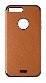 Накладка силиконовая J-Case Jack Series под кожу с магнитом iPhone 7 Plus/8 Plus Св. Коричневый