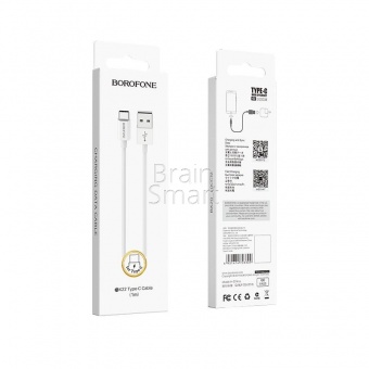 USB кабель Type-C Borofone BX22 3,0A (1м) Белый* - фото, изображение, картинка