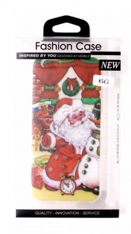 Накладка силиконовая новогодняя iPhone 6 Дед Мороз - фото, изображение, картинка