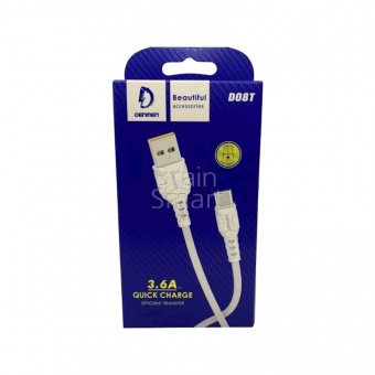 USB кабель Type-C Denmen D08T (1м/3.6A) Черный - фото, изображение, картинка