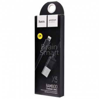 USB кабель Lightning HOCO X5 Bamboo (1м) Черный - фото, изображение, картинка