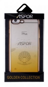Накладка силиконовая Aspor Golden Collection с отливом iPhone 7 Plus/8 Plus Золотой - фото, изображение, картинка