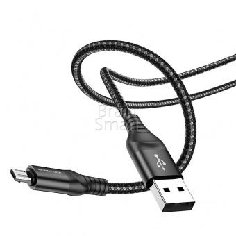 USB кабель Micro Borofone BX56 Delightful (1м) Черный - фото, изображение, картинка