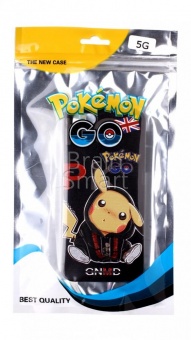 Накладка пластиковая Pokemon GO с рисунком iPhone 5/5S/SE В Черном Капюшоне - фото, изображение, картинка