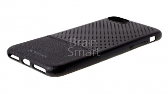Накладка силиконовая PCTFashion iPhone 7/8/SE кожа+перфорация Черный - фото, изображение, картинка