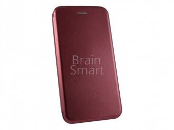 Книжка кожа Brauffen Xiaomi Redmi Note 5 Бордовый тех.упак - фото, изображение, картинка