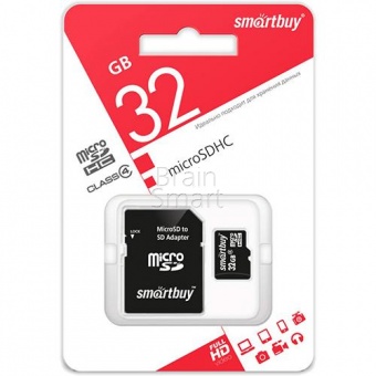 MicroSD 8GB Smart Buy Class 4 + SD адаптер - фото, изображение, картинка