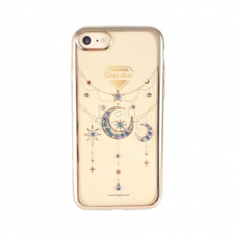 Накладка силикон Girlscase (Kingxbar) Twinkling Stars Series-Moon Swarovski iPhone 7+/8+ Золотой1 - фото, изображение, картинка