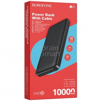 Внешний аккумулятор Borofone Power Bank  BJ3 Minimalist 10000 mAh Черный - фото, изображение, картинка