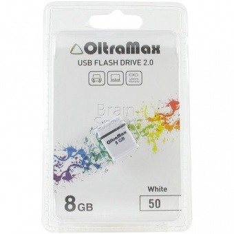 USB 2.0 Флеш-накопитель 8GB OltraMax 50 Белый - фото, изображение, картинка