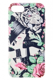 Накладка силиконовая Umku iPhone 7/8 Девушка с тигром(4) - фото, изображение, картинка
