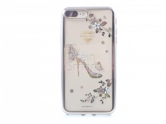 Накладка силикон Girlscase (Kingxbar) Lady Series-Shoe Swarovski iPhone 7 Золотой1