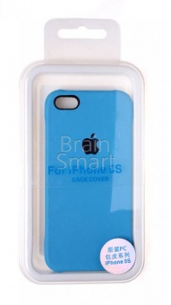 Накладка пластиковая Back Cover под кожу iPhone 5/5S/SE Голубой - фото, изображение, картинка