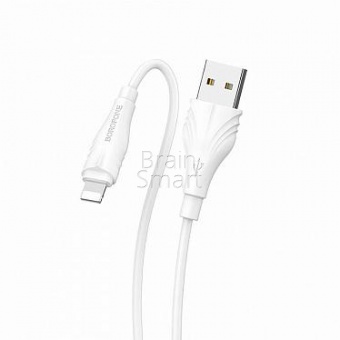 USB кабель Lightning Borofone BX18 2.4A (3м) Белый* - фото, изображение, картинка