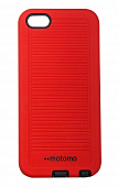 Накладка силиконовая Motomo полоски iPhone 5/5S/SE Красный