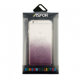Накладка силиконовая Aspor Rainbow Collection с отливом iPhone 7/8 Черный - фото, изображение, картинка