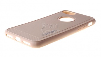 Накладка силиконовая SPG с карбоновой вставкой iPhone 7/8/SE Бежевый - фото, изображение, картинка