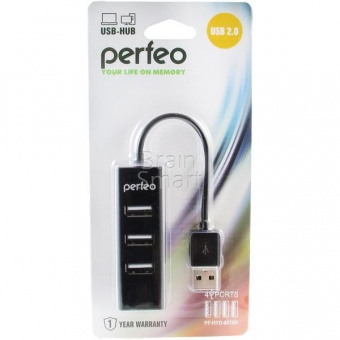 USB-HUB Perfeo PF-H6010 4 Ports Черный - фото, изображение, картинка