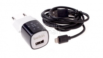 СЗУ Belkin 1USB + кабель Lightning (1A) (1,2м) - фото, изображение, картинка