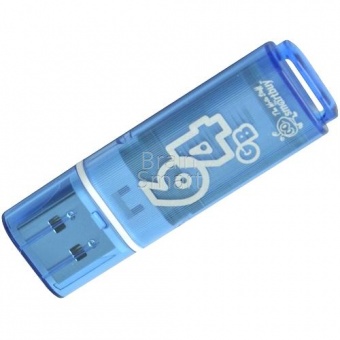 USB 2.0 Флеш-накопитель 64GB SmartBuy Glossy Синий - фото, изображение, картинка