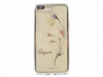 Накладка силикон Girlscase (Kingxbar) Foliflora Series- Elegant Swarovski iPhone 7 Золотой1