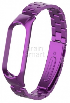 Ремешок металлический MiJobs Metal Wrist для Xiaomi Mi Band 5/6 Фиолетовый - фото, изображение, картинка