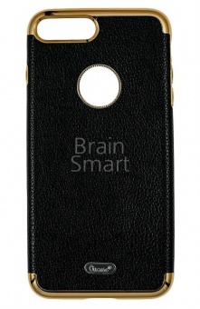 Накладка пластиковая Oucase Magnetic leather Earl Series iPhone 7 Plus/8 Plus Черный/Золотой - фото, изображение, картинка