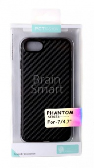 Накладка силиконовая PCTFashion iPhone 7/8 карбон Черный - фото, изображение, картинка