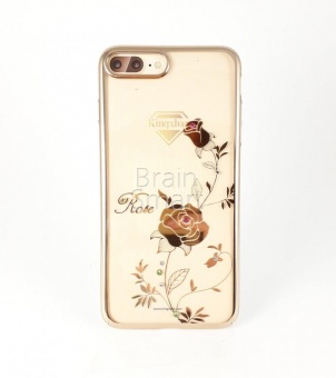 Накладка пластик Kingxbar Foliflora Series- Rose Swarovski iPhone 6 Plus Золотой
