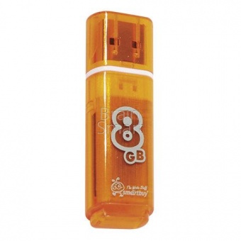 USB 2.0 Флеш-накопитель 8GB SmartBuy Glossy Оранжевый - фото, изображение, картинка