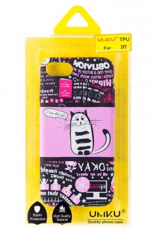 Накладка силиконовая Umku iPhone 7/8 Коты Розовый(3) - фото, изображение, картинка