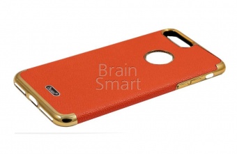 Накладка пластиковая Oucase Magnetic leather Earl Series iPhone 7 Plus/8 Plus Красный/Золотой - фото, изображение, картинка