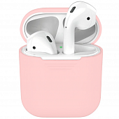 Чехол силиконовый Apple Airpods 1/2 Розовый* - фото, изображение, картинка