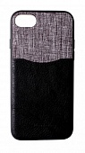 Накладка силиконовая MeanLove Woven Design с кожаной вставкой iPhone 7/8 Черный
