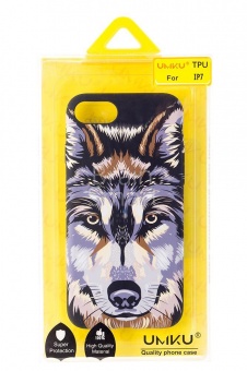 Накладка силиконовая Umku iPhone 7/8/SE Волк (А1) - фото, изображение, картинка